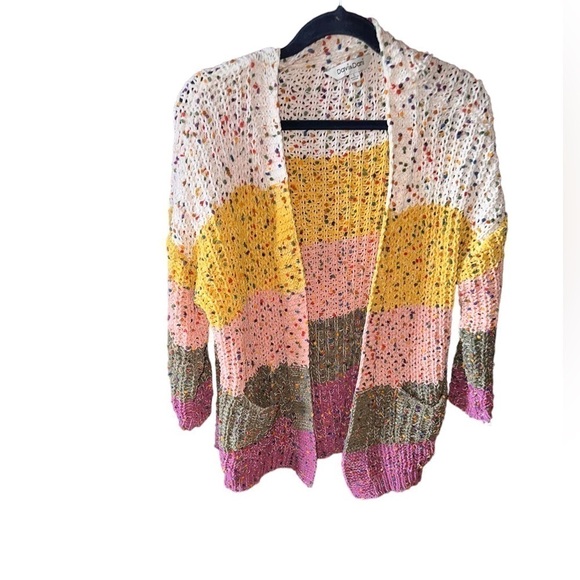 Davi and Dani size large striped chenille chunky knit cardigan. Gently‎ worn . - Picture 3 of 14